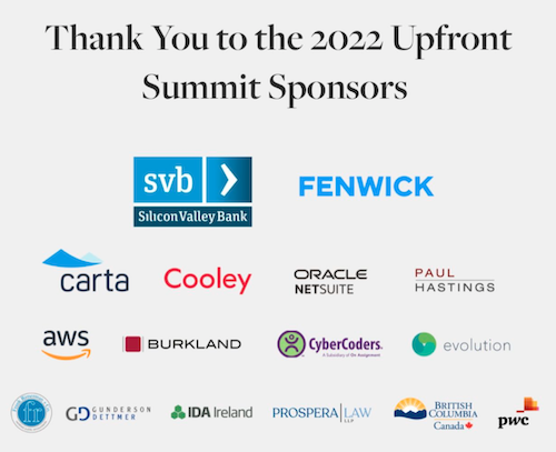 Upfront Summit sponsors
